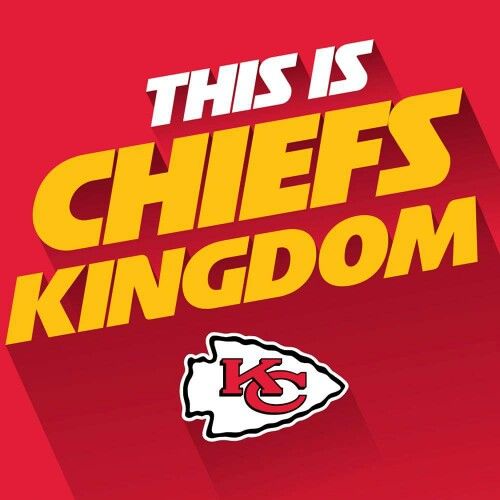 this is chiefs kingdom with the kansas football team on it's red and yellow background