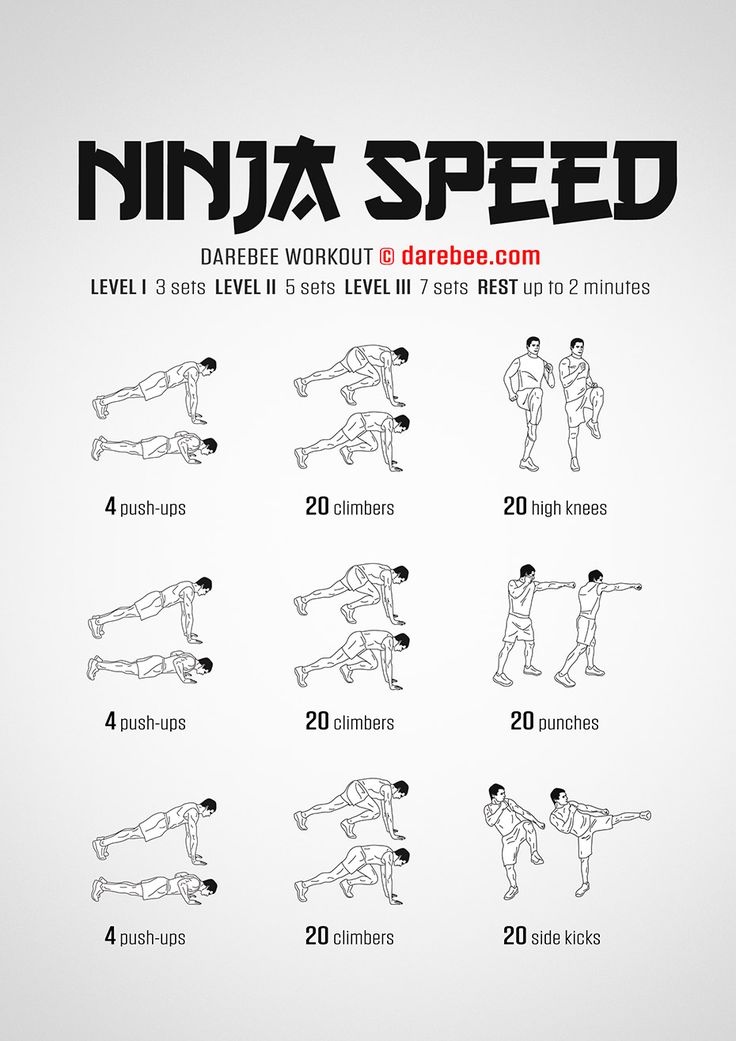 a poster with instructions for how to do ninja speed in the gym, including an image of