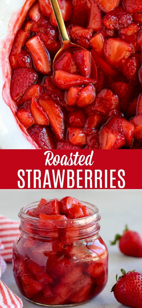 a jar filled with sliced strawberries on top of a table