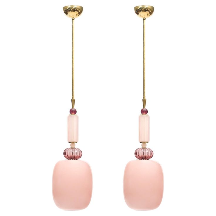 pair of pink glass and gold plated earrings