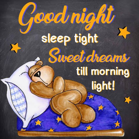 a chalk drawing of a teddy bear sleeping on a pillow with the words good night sleep tight sweet dreams till morning light