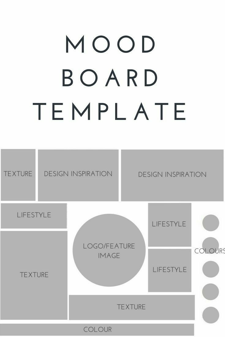 the mood board template is shown in grey and white