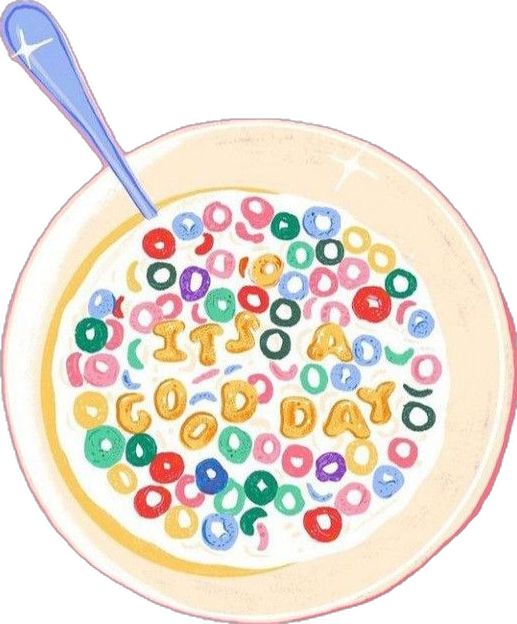 a bowl of cereal with sprinkles and a spoon