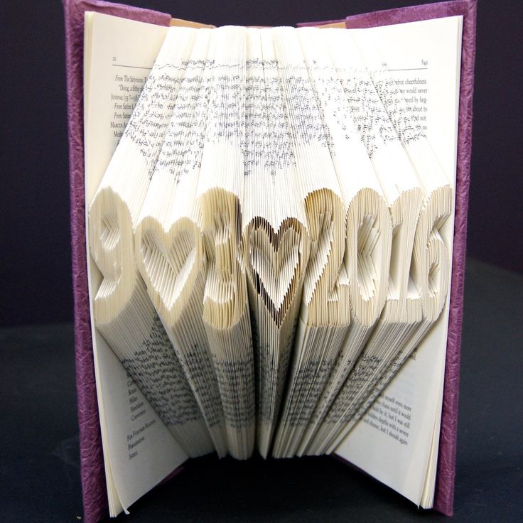 an open book with the word love spelled out and folded in two different ways,