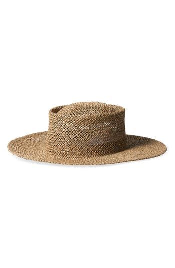 An open-weave design lends a breezy vibe to this Western-inspired sun hat styled with a flat brim for an updated look that provides ample shade from the sun. Straw Spot clean Imported Cream Flat Brim Sun Hat In Toquilla Straw, Upf 50+ Flat Brim Toquilla Straw Sun Hat, Beige Woven Flat Brim Sun Hat, Eco-friendly Toquilla Straw Hat With Flat Brim, Eco-friendly Flat Brim Hat In Toquilla Straw, Spring Wardrobe Essentials, Skirt Swimsuit, Tory Burch Handbags, Women's Headwear