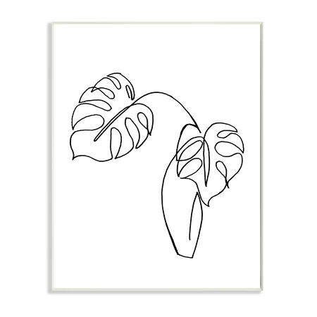 a black and white drawing of two leaves