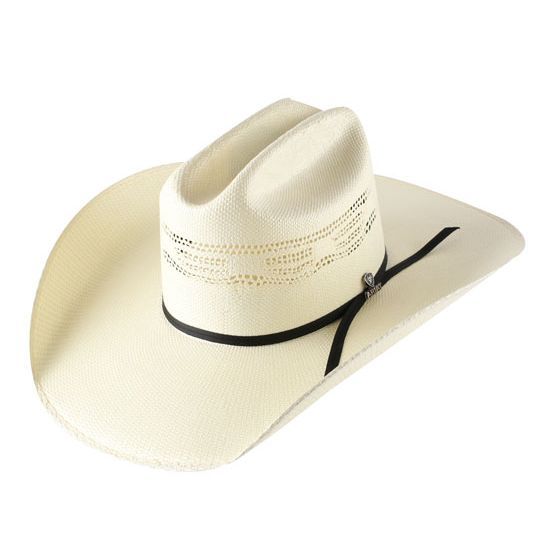 Ariat Vented Ivory Straw Hat Adjustable High Crown Hat Bands For Country Events, Cream Adjustable Hat Band For Kentucky Derby, Western Style Adjustable Hat Band With High Crown, White Adjustable Fedora With Flat Crown, Adjustable Cream Panama Hat In Country Style, White Adjustable Fit Hat Band For Rodeo, Adjustable Classic Straw Hat For Ranch, Adjustable Cream Panama Hat For Ranch, Adjustable Cream Hats For Country Events