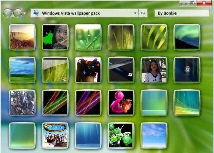 the windows vista wallpaper pack is displayed