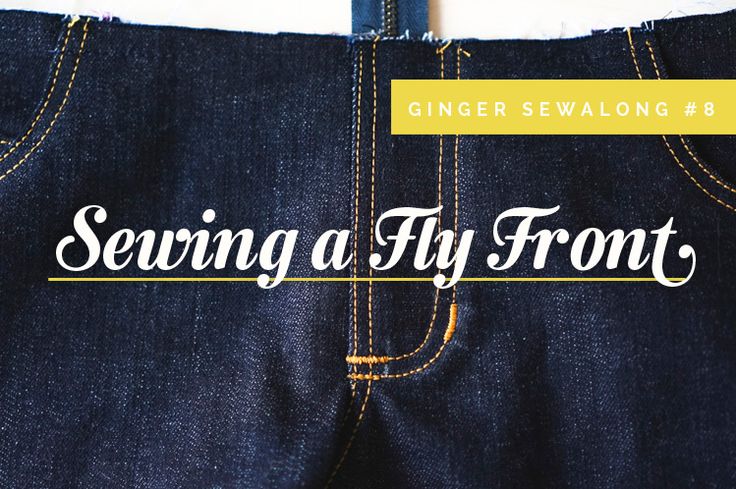 someone is seweding a pair of jeans with the words sewing a fly front on it