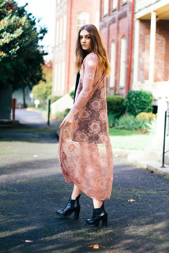 Spell Duster in Mauve Chic Spring Layering Cover-up, Spring Festival Lace Cover-up, Sheer Stretch Lace Top For Layering, Sheer Lace Top For Layering, Bohemian Fitted Sheer Cover-up, Fall Lace Top For Layering, Fitted Lace Cover-up With Lace Trim, Sheer Lace For Spring Party, Fall Lace Top With Patchwork For Layering