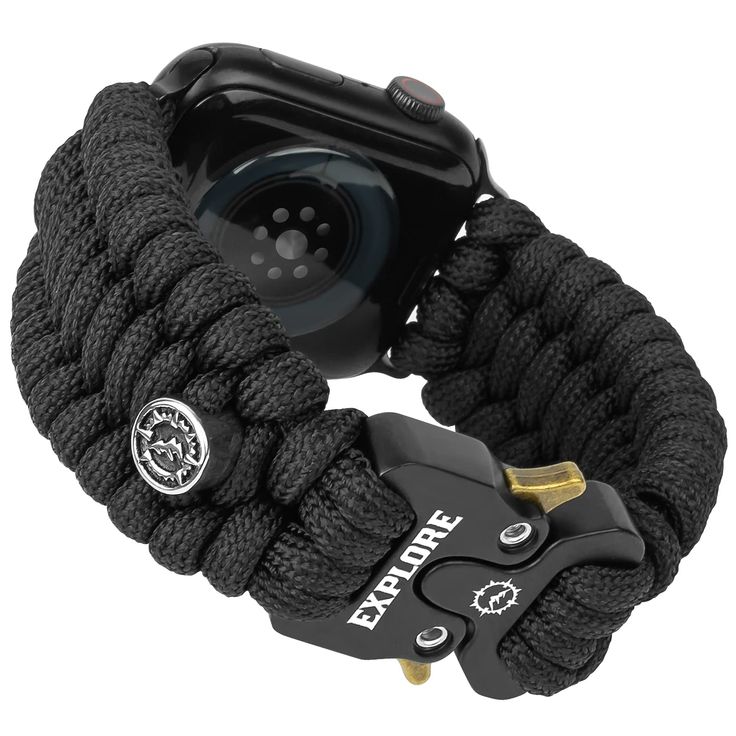 PRICES MAY VARY. Durable Material - Our paracord apple watch straps are made from high-quality materials that are built to last. The paracord is strong and sturdy, making it perfect for outdoor activities or everyday wear. Four Sizes Available for You to Choose - Please select the correct size and model when making a purchase and accurately measure the circumference of your wrist. The paracord watch strap comes with a quick-release buckle, making it easy for you to change the strap on the go. Th Functional Black Apple Watch Band For Outdoor, Functional Adjustable Watches For Outdoor, Functional Outdoor Watch, Durable Outdoor Functional Watch Bands, Durable Functional Outdoor Watch Bands, Functional Black Watch Accessories For Outdoor Activities, Functional Black Apple Watch Band, Durable Black Watch Accessories For Outdoor Activities, Durable Black Watch Accessories For Outdoor