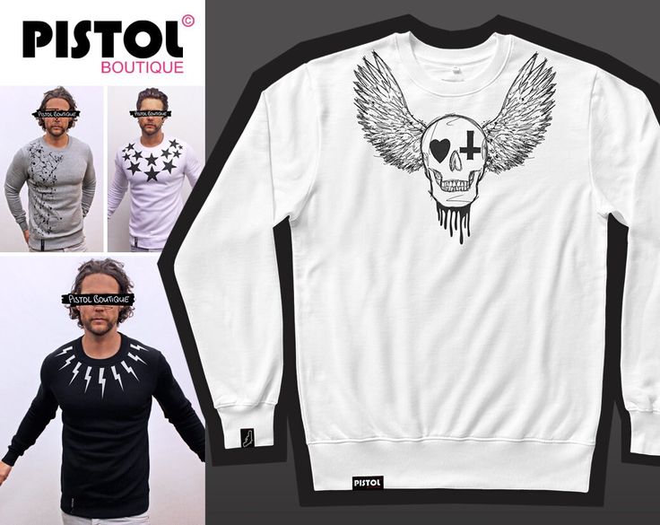 "SKULL WINGS" SWEATSHIRT by PISTOL BOUTIQUE PISTOL BOUTIQUE OFFERS THIS CLASSIC FIT ORGANIC COTTON QUALITY SOFT FASHION SWEATSHIRT... THE SWEATSHIRT IS LOADED WITH A LOWER HEM AND RIGHT SLEEVE CUFF PISTOL BOUTIQUE BRANDED WOVEN LABEL... (SEE IMAGES ATTACHED FOR SIZE & GARMENT INFORMATION) ORDERS ARE SHIPPED IN OUR BRANDED FLAT PACK PACKAGING. ALL GARMENTS COME WITH A BRANDED LOGO SWING TAG ADDED... SHIPPING UK - All items shipped Royal Mail signed for (1-3 Days) INTERNATIONAL (EUROPE) - all item White Punk Tops For Fall, White Punk Sweatshirt For Winter, Edgy White Tops For Winter, White Cotton Punk Style Sweatshirt, Casual Skull Print Tops For Winter, Edgy White Sweatshirt For Fall, Edgy White Winter Top, Casual Winter Tops With Skull Print, Relaxed Fit Skull Print Tops For Winter