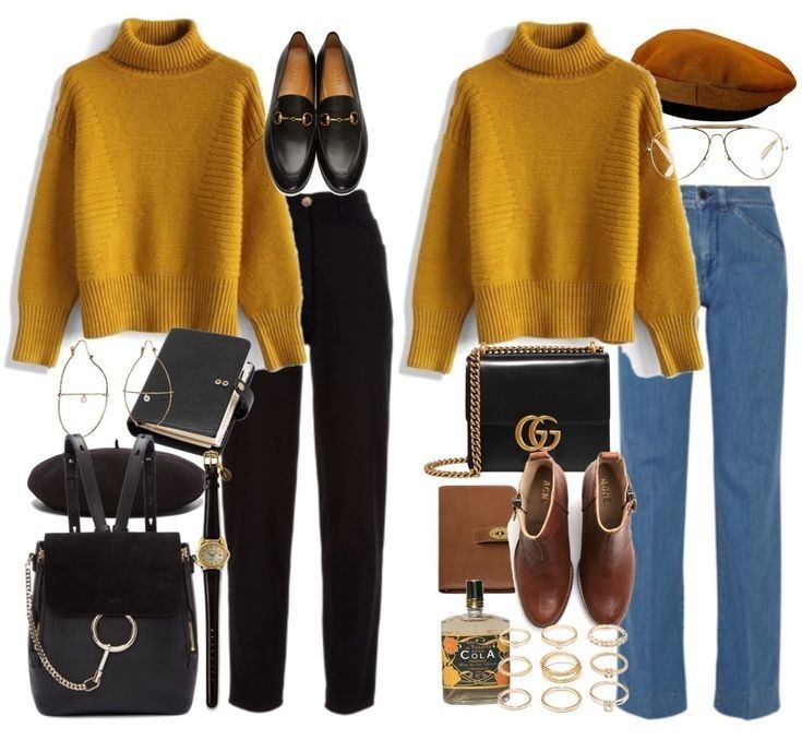 Mustard Sweater Outfit, Yellow Blouse Outfit, Mustard Turtleneck, Yellow Sweater Outfit, Yellow Shirt Outfit, Mustard Yellow Outfit, Mustard Outfits, Outfits Styling, Mustard Yellow Sweater