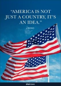 two american flags with the quote america is not just a country, it's an idea