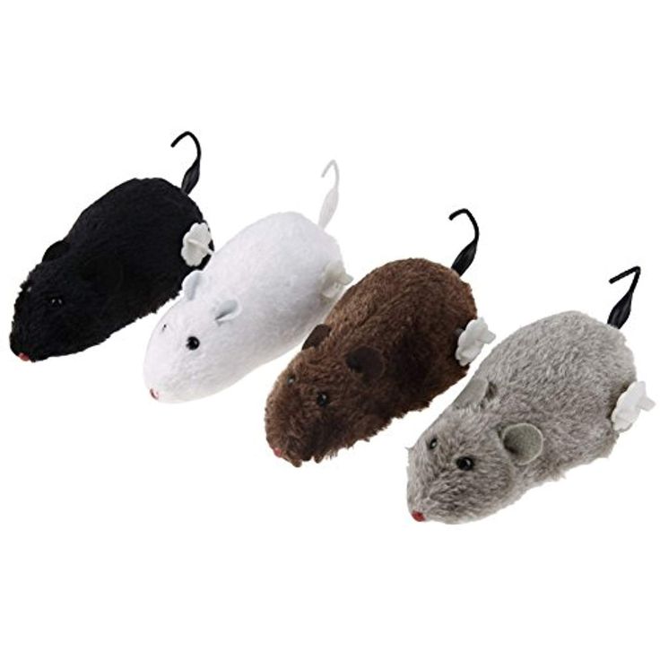 three stuffed mice are lined up in the shape of mouses, one is brown, one is white and one is black