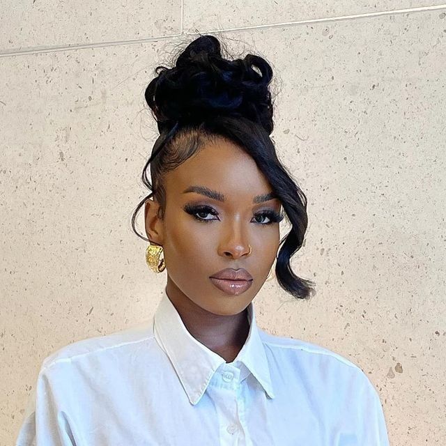 Natural Hair Updo For Black Women, Up Do Black Women, Elegant Natural Hairstyles Black, Hair Inspo Black Women, Updo Styles For Black Women, Updo For Black Women, Black Women Hairstyle Ideas, Updos Natural Hair, Updo Black Women