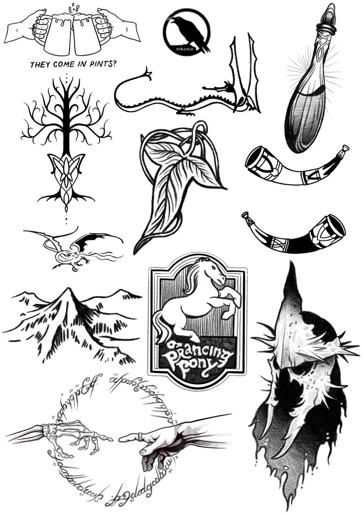 an image of some tattoos that are black and white