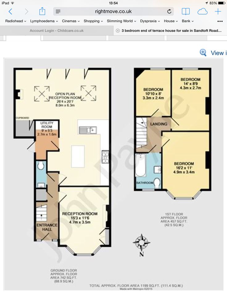 the floor plan for a two story house