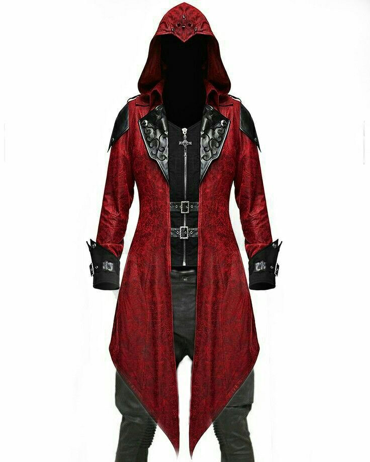 Male Hero Outfit, Red Fantasy Outfit Male, Assassin Outfit Male, Villian Outfits Male, Detective Outfit Men, Demon Outfit Male, Fantasy Fashion Male, Hero Outfit Ideas, Superhero Outfits Design