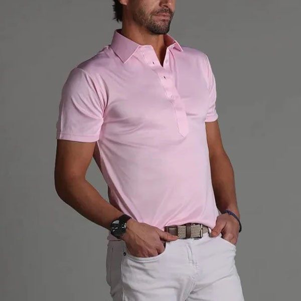 The versatile Semi-Spread Collar Polo. Woven for comfort and designed for style. This shirt pairs a formal semi spread dress collar with an extra comfortable, 4-way stretch, short-sleeved polo. The semi-spread collar has all the benefits of our ever popular English spread collar with a streamlined size and built to accommodate a larger tie knot Throw a sweater on over it or a tie and jacket to be comfortable for work, a date or zoom call. Get all the upside of a formal collar without the discomf Navy Gingham, Collar Stays, The Upside, Zoom Call, Plaid Shorts, Mens Fashion Summer, Tie Knots, Over It, Collar Dress