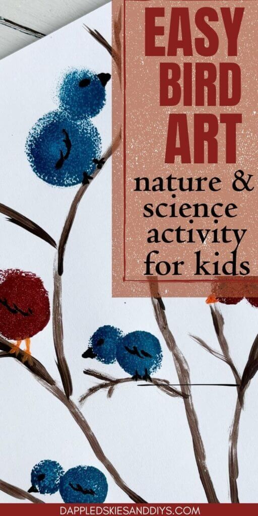 an easy bird art project for kids with nature and science activities to help them learn