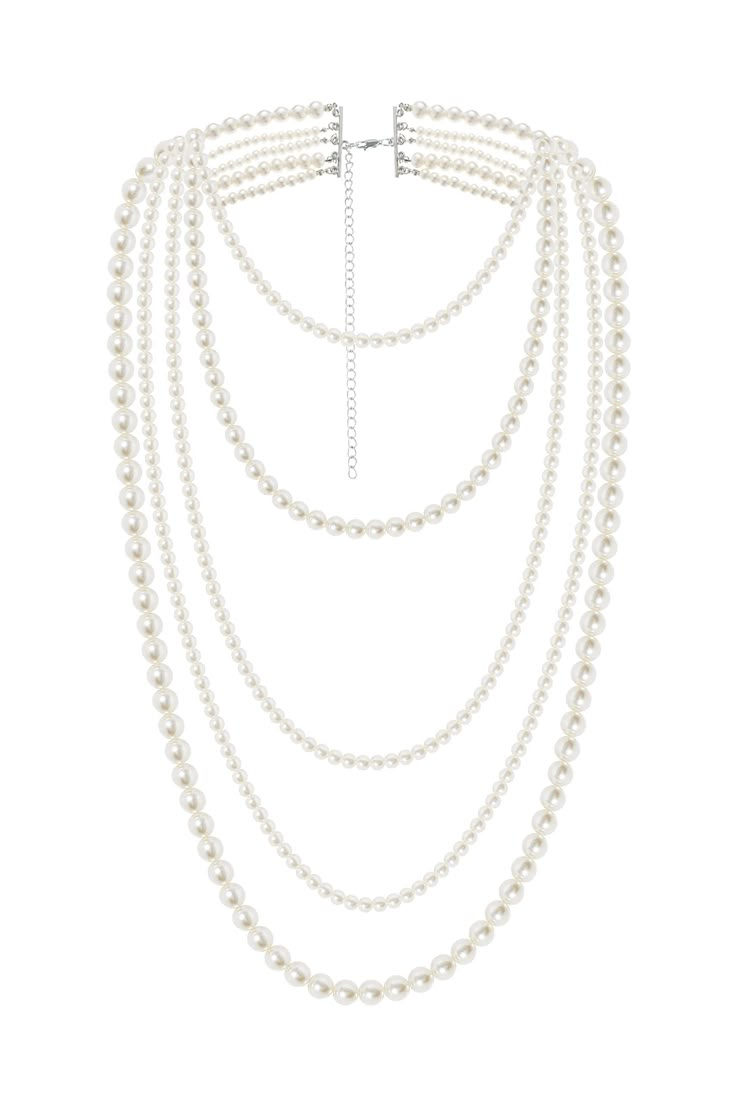 PRICES MAY VARY. Material: Handmade lustrous imitation pearls. Size: 15.7"(6mm)+19.3"(8mm)+26"(5mm)+28.7"(5mm)+34.6"(10mm) with 5.9" extender chain. Feature: The long pearl necklace can be wrapped around multiple times. Strung with round, full and lustrous pearls. Women who wear it will look elegant and fashionable. Occasion: The elegance and simplicity of the design make it a casual accessory that can be worn on a regular basis, while also standing out for various ceremonial occasions. Note: Th 1940s Jewelry Necklaces, 1920’s Jewelry, 1920s Pearl Necklace, 1920s Jewelry Necklace, Pearl Necklace Designs Unique, Pearl Shoulder Jewelry, Peral Necklace, Great Gatsby Jewelry, Pearls Accessories