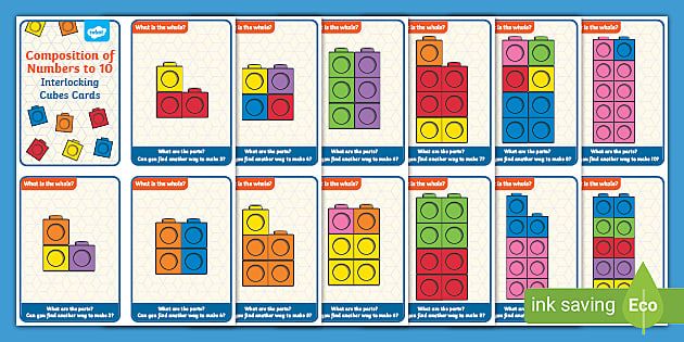 a set of ten legos cards with instructions to make them