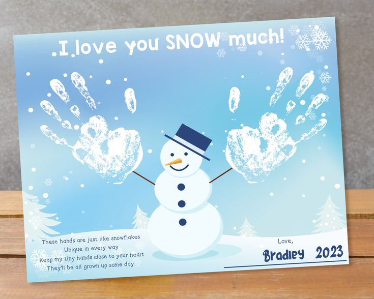 a card with a snowman on it that says, i love you snow much