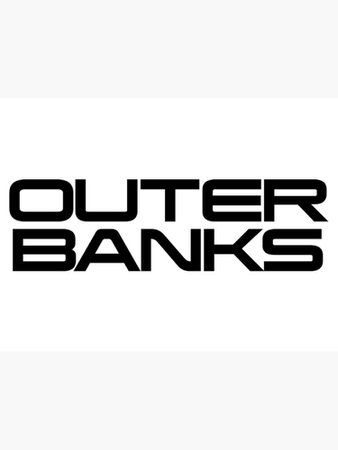 the outer banks logo is shown in black and white photographic print on a white background