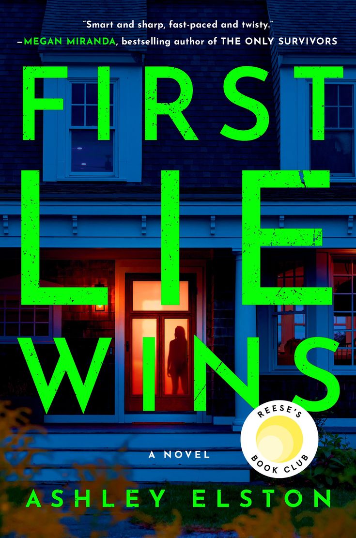 a book cover for first life wins by ashley elston, with an image of a house in the background