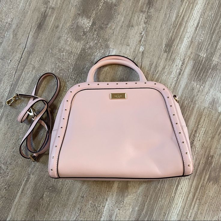 Kate Spade Rocki Handbag Helena Street Posypink Nwt Indent In Leather On Front Side Of Bag And 2 Small Spots On Side Of Bag (Please See Photos). Comes With Adjustable Strap Tags Attached Dual Handles With 4” Drop Bag Measures 11.5x8.5x5 Handheld Pink Leather Satchel, Pink Handheld Shoulder Bag With Zipper, Pink Handheld Shoulder Bag With Zipper Closure, Pink Handheld Satchel With Adjustable Strap, Pink Handheld Satchel With Handles, Pink Crossbody Satchel With Handles, Everyday Kate Spade Blush Bag, Pink Satchel With Zipper Closure, Pink Satchel Shoulder Bag With Zipper Closure