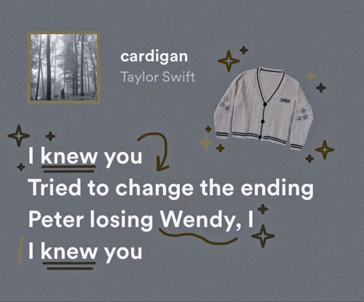 an advertisement for taylor swift's new album, i knew you tried to change the ending peter losing wendy