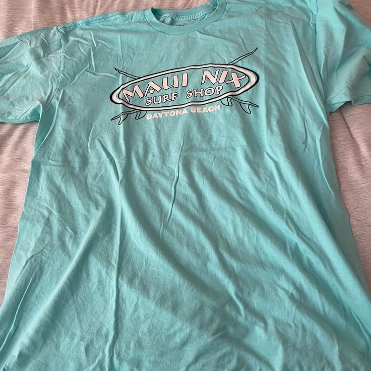 Brand New Condition!! From Daytona Beach, Florida! Color- Teal Ronjon Surf Shop Shirts, Hawaii T Shirts, Beachy Shirts, Ocean Shirts, Surf Shop Shirt, Surf Shop Shirts, Obx Summer, Surfing Clothes, Surf Clothes