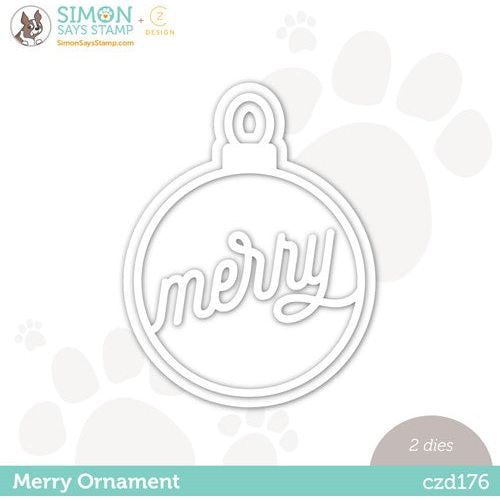 merry ornament die from simon's christmas collection by simons stamps and dies