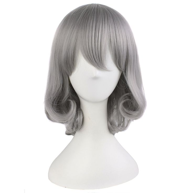 PRICES MAY VARY. 100% Brand New Material :100% Kanekalon Fiber Length: Approx 45cm/ 18 inch Wig Cap Size: The maximum circumference Approx 20~21inch/51~53cm(Exist 1~2cm normal error), the size of wig cap is adjustable Package included:1 Wig 1.Our wig product is made of Kanekalon Fiber which is a thermostable material and called "High-temperature resistance Fiber". It can be curled or straightened by electronic hair stick under 120℃, generally, the suitable temperature is around 70℃-90℃. In addit Wigs Silver, Straighten Hair, Grey Wig, Silver Grey Hair, Hair Anime, Cheap Hair Products, Short Straight Hair, Hair Stick, Hair Cream