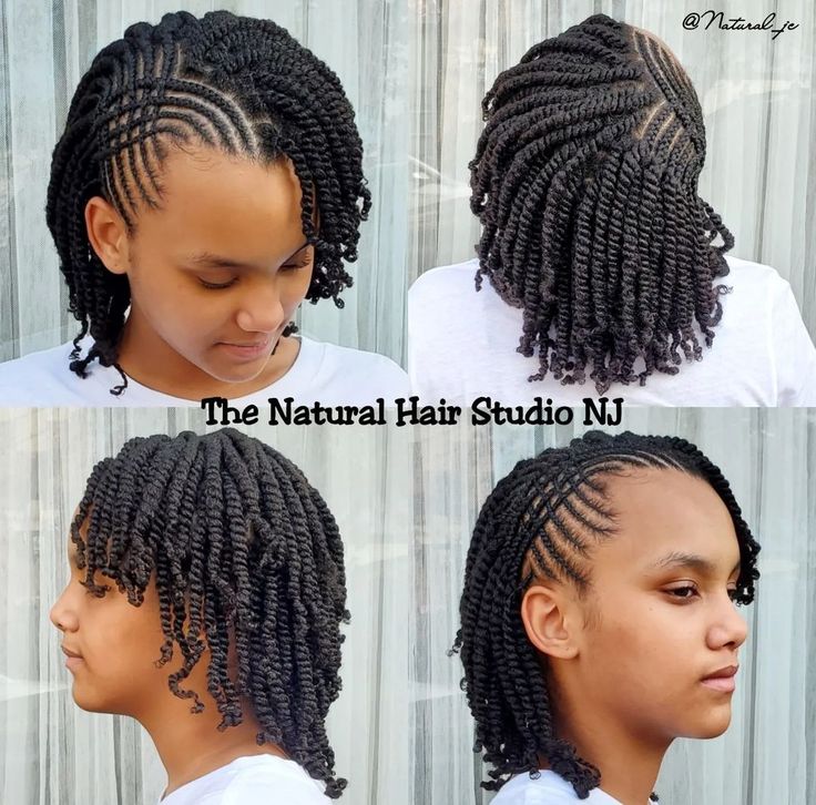 Natural Hair Styles Plaits, Natural Twist Hairstyles Short, Natural Flat Twist Hairstyles, Natural Hair Plaits Hairstyles, Cornrows With Natural Hair Only, Twist Hairstyles For Natural Hair, Twist Hairstyles For Kids, Short Twists Natural Hair, Natural Hair Flat Twist