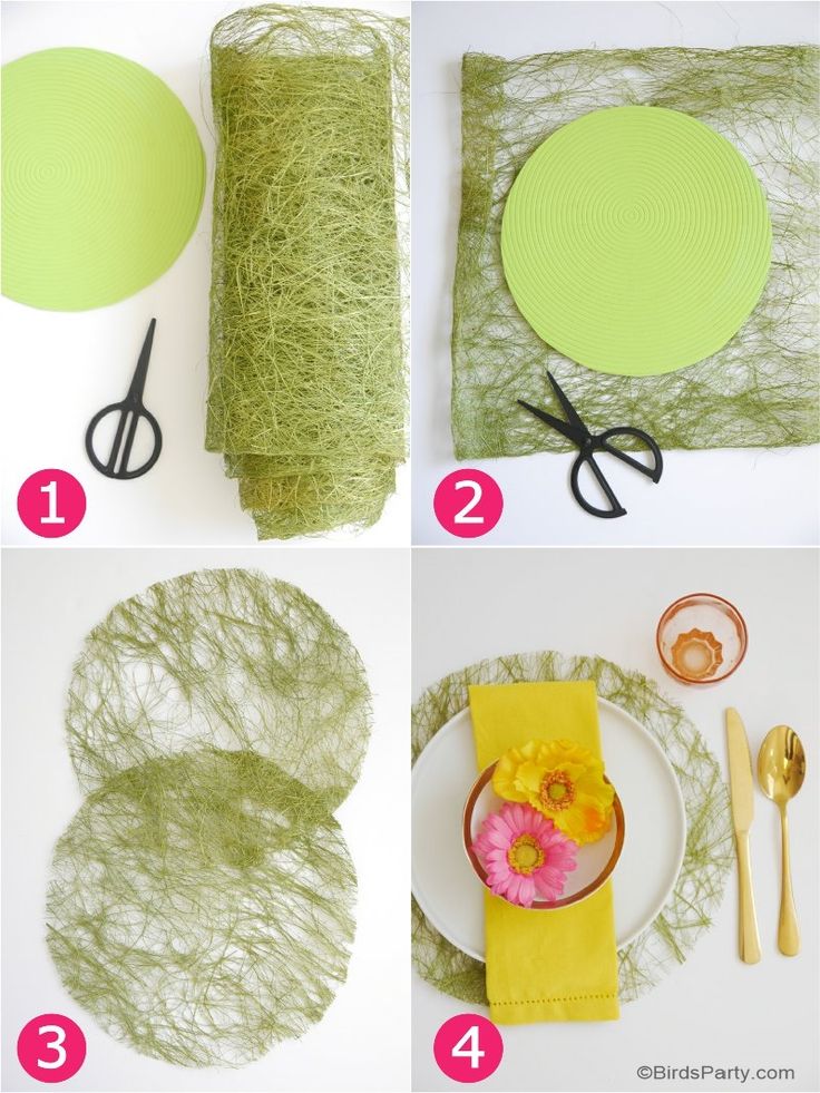 the steps to make a moss covered placemat