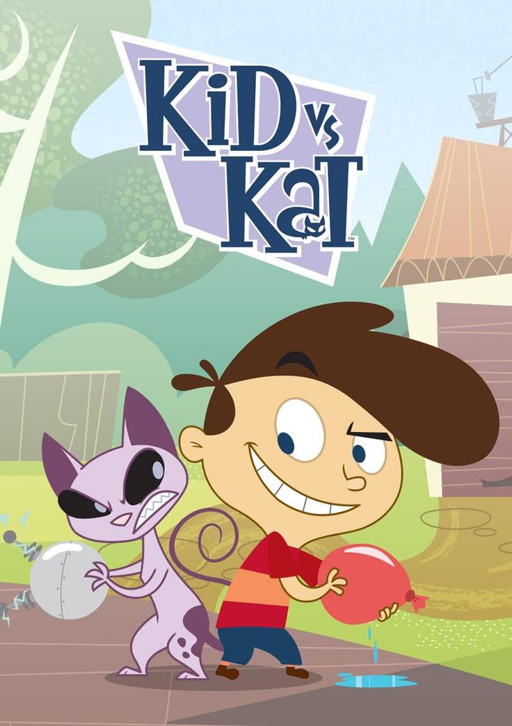 the cartoon kid is playing with his dog