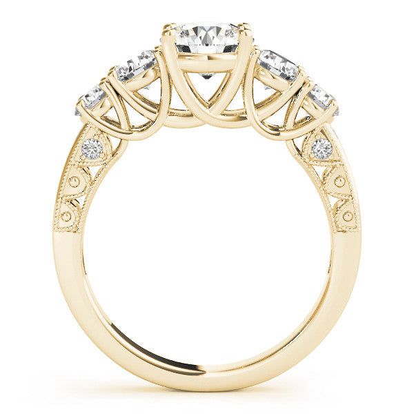 This elegant ring features 7/8 ctw. of sparkling diamonds that reach down the band. A 1.0 - 1.0 ct. round shape stone can be set with this ring. Antique Style Rings, Stackable Wedding Bands, Jewelry Advice, Trending Engagement Rings, Yellow Engagement Rings, Beautiful Diamond Rings, Round Diamond Ring, Engagement Rings Bridal Sets, Round Diamond Engagement Rings