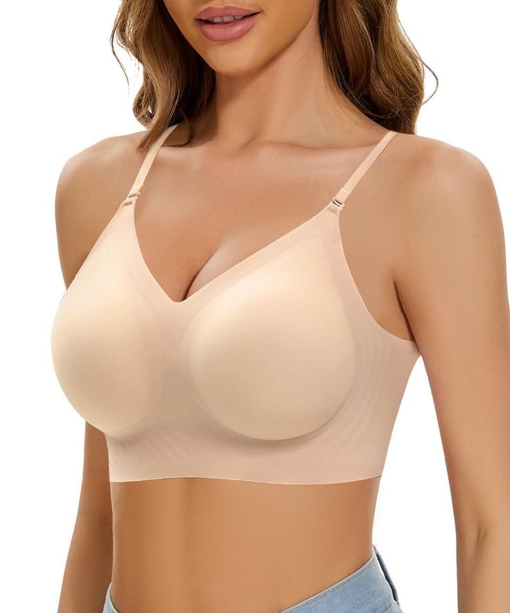 PRICES MAY VARY. [Low Back Design & Convertible Straps]: The shoulder straps of this low back bra can be adjusted to double straps, criss-cross back, halter bra; just keep the thin straps attached for more support or remove them for a backless look [Smooth & High Elastic Fabric]: Made of high elastic fabric - Nylon and Spandex, the wireless bra is skin-friendly and soft-touched, ensures you feel cool and breathable; hugs your body perfectly and provides a comfortable wearing experience [Sexy V N Low Back Bra, Convertible Bra, Halter Bra, Padded Bralette, Elastic Fabric, Wireless Bra, Low Back, Criss Cross, Shoulder Straps