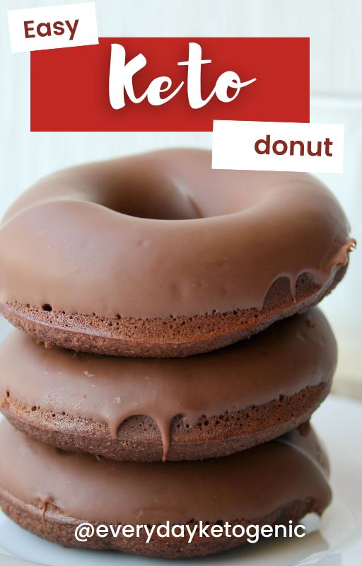 chocolate donuts stacked on top of each other with the words easy keto donut