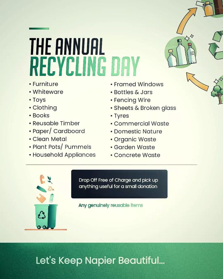 an advertisement for recycling day with the words, let's keep green beautiful