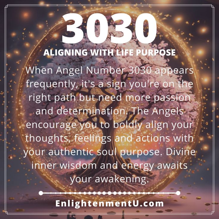 When Angel Number 3030 appears frequently, it's a sign you're on the right path but need more passion and determination. The Angels encourage you to boldly align your thoughts, feelings and actions with your authentic soul purpose. Divine inner wisdom and energy awaits your awakening. 3030 Angel Number, 3030 Angel Number Meaning, Sacred Numbers, Arch Angels, Soul Purpose, Angel Number Meanings, Angel Guidance, Alphabet Fonts, Say A Prayer