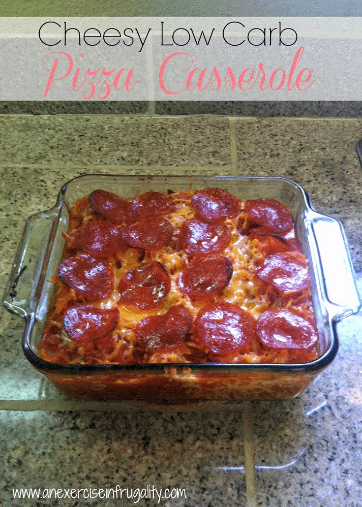 a casserole dish with pepperoni and cheese in it sitting on a counter