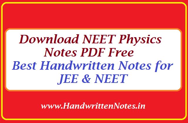 the best handwriting notes for jee and net