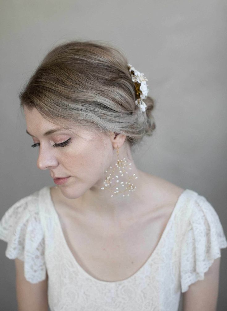 Bridal Pearl Earrings, Bridal Earring, Bridal Earrings Pearl, Baby's Breath, Bridal Pearls, Lovely Earrings, Bridal Earrings, Design Inspo, Fashion Earrings