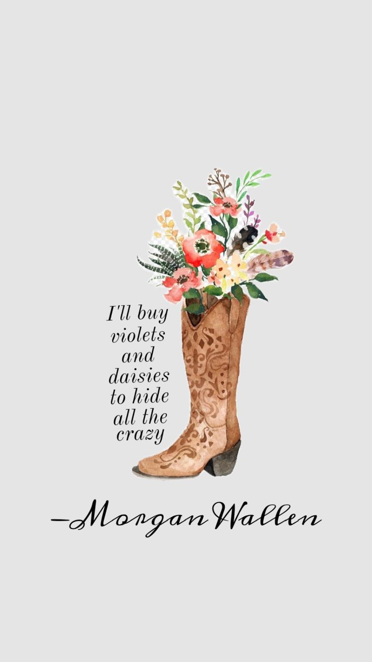 a cowboy boot with flowers in it and the words, i'll buy my boots because