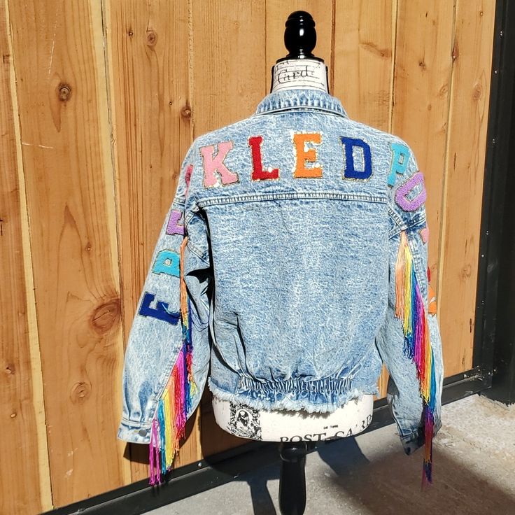 -Adorable Boutique Jacket Oversized And You Can Size Down. -Rainbow Fringe Happiness!!!! -Approx 23" Pit To Pit -New With Tags *Smoke Free Home Denim Jacket Oversized, Rainbow Fringe, Coat Trends, Oversized Denim Jacket, Pink Jacket, Vintage Plaid, Bomber Jackets, Long Coat, Blue Fashion