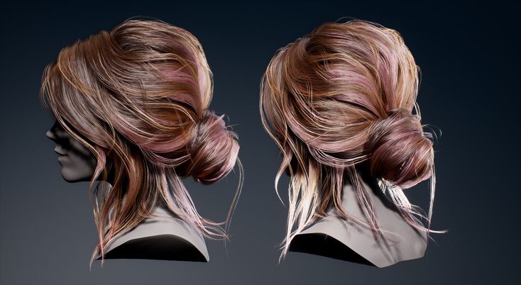 ArtStation - Bun Hairstyle - Marketplace Dnd Oc, Drawing Bases, Low Bun Hairstyles, Viking Hair, Hair Drawing, Hair Icon, Bun Hairstyle, Face Characters, Female Anatomy