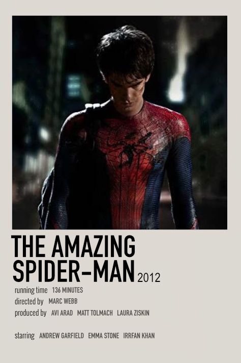 the amazing spider - man 2012 movie poster with an image of peter parker in his costume